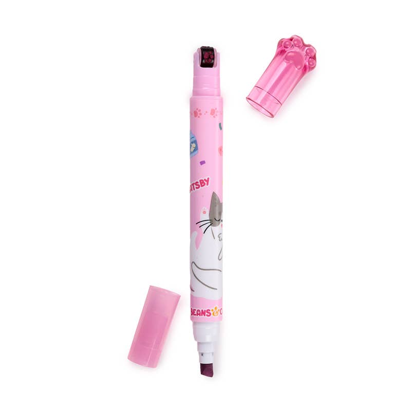 2-in-1 Cat Highlighter & Stamp Wheel Pen