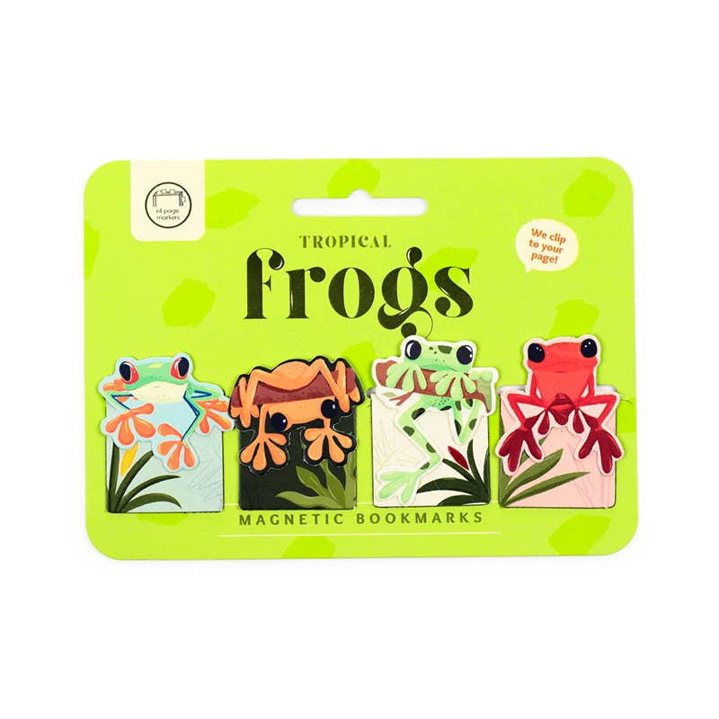 Tropical Frogs Magnetic Bookmark Set