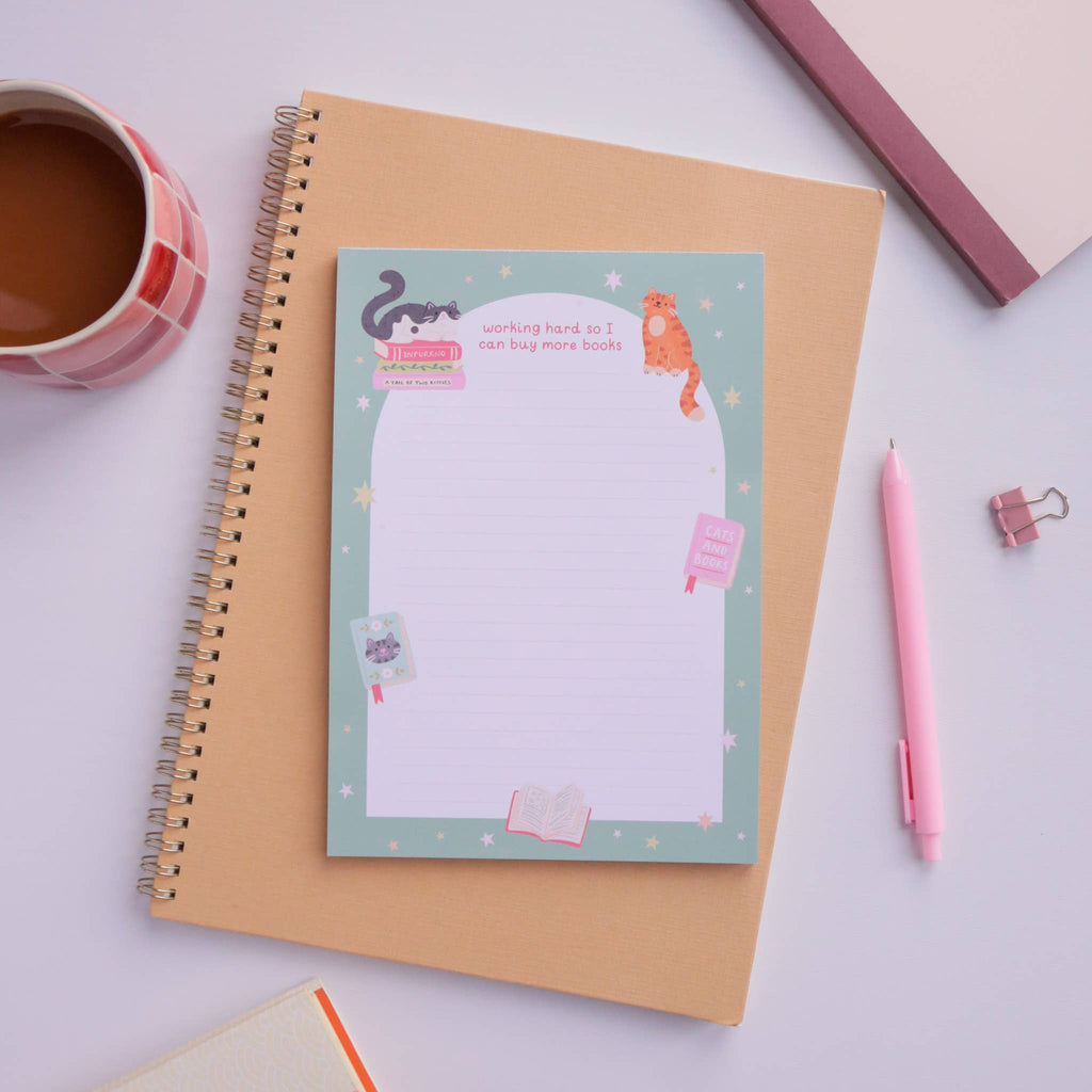 Cat Books Notepad