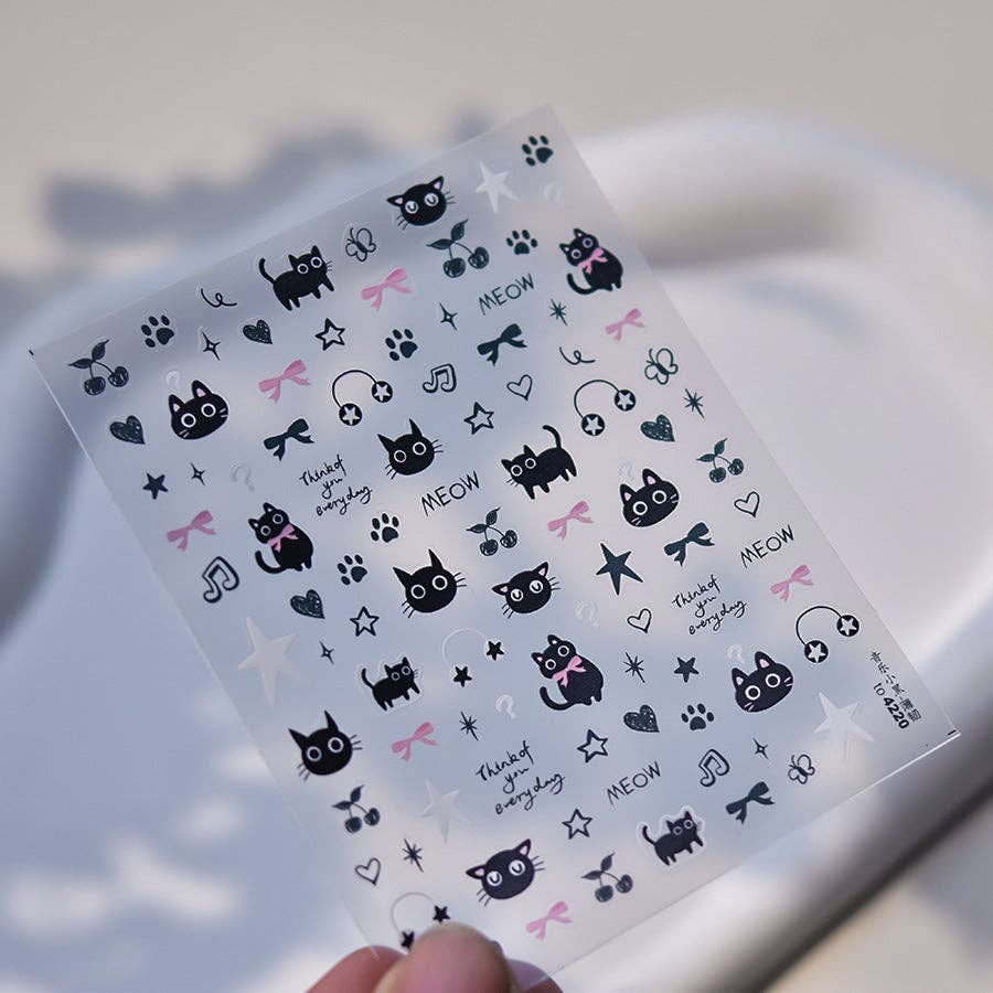 Black Kitty Stickers
