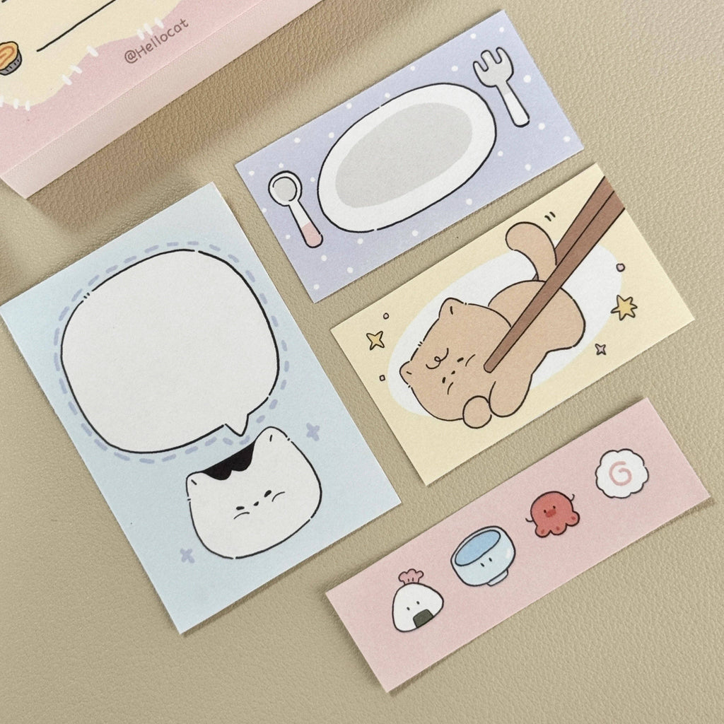 Kitty Patchwork Memo Note Pad: Sushi