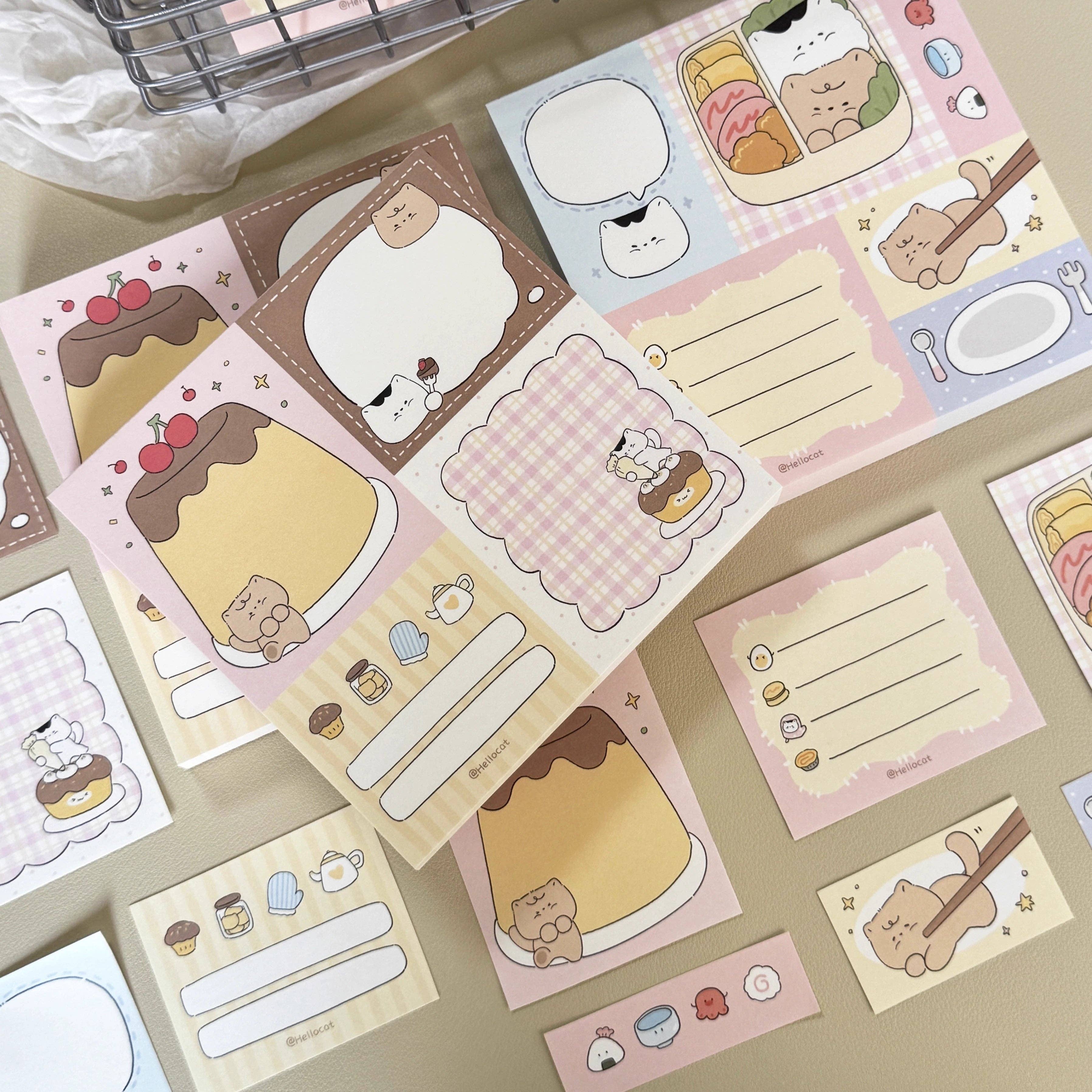 Kitty Patchwork Memo Note Pad: Sushi