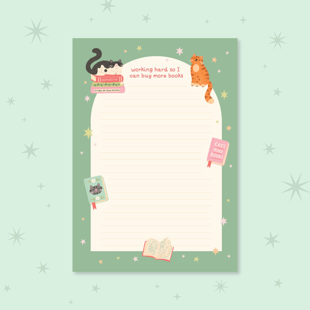 Cat Books Notepad