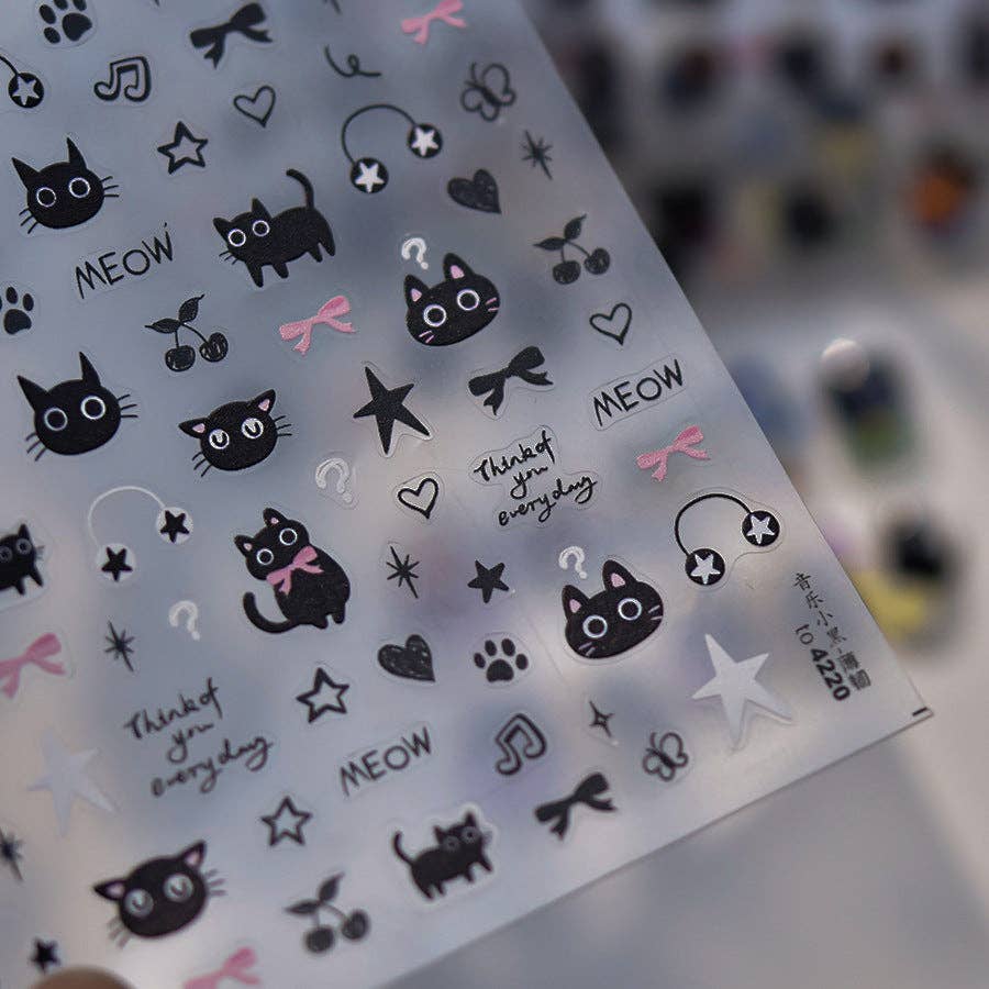 Black Kitty Stickers