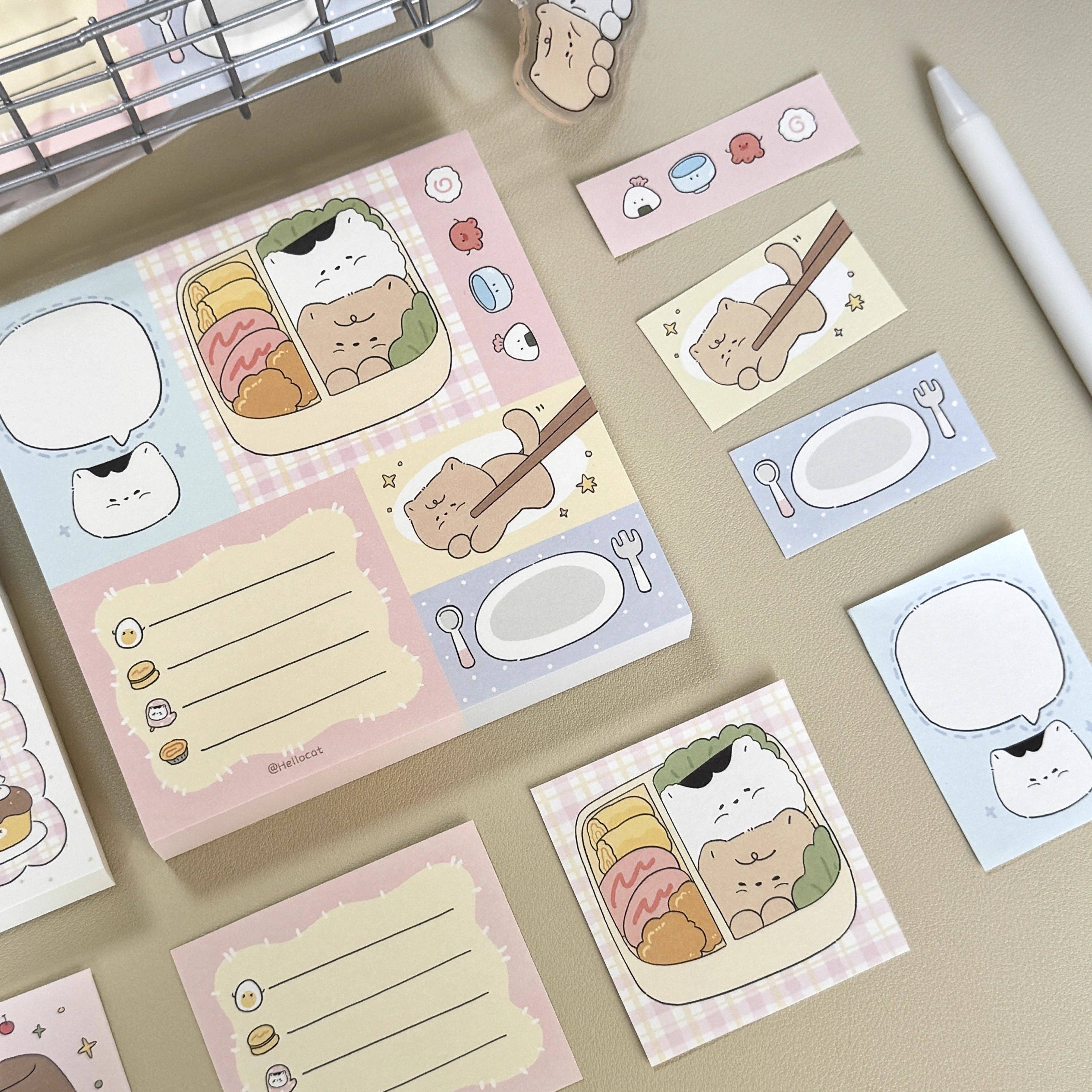 Kitty Patchwork Memo Note Pad: Sushi