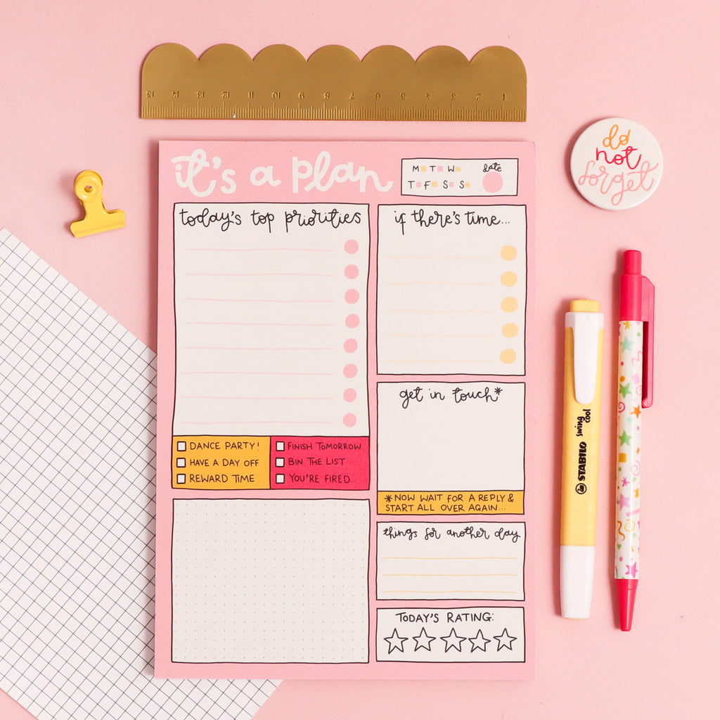 'It's A Plan' A5 Daily Desk Notepad