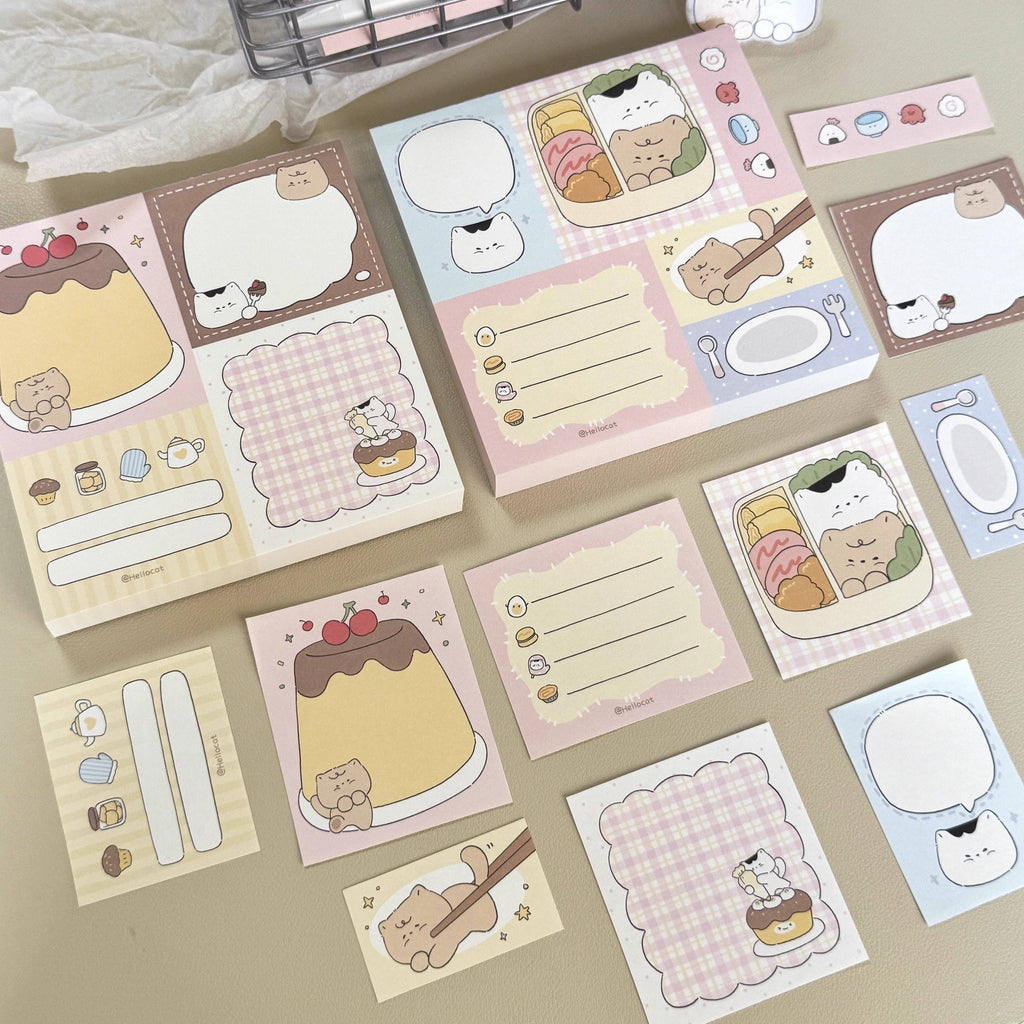 Kitty Patchwork Memo Note Pad: Sushi