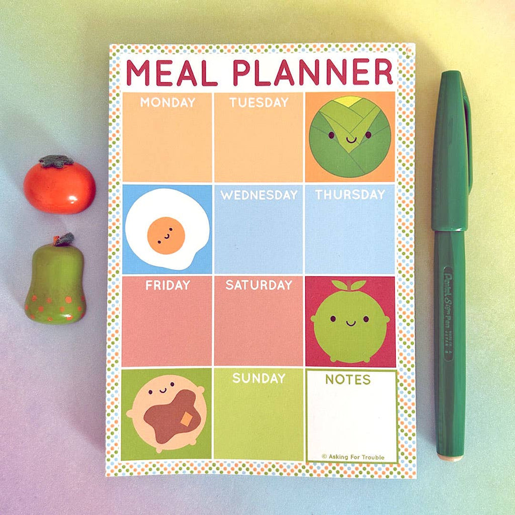 Meal planner bad with magnet on the back 