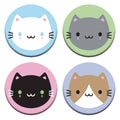 Set of four cute cat badges