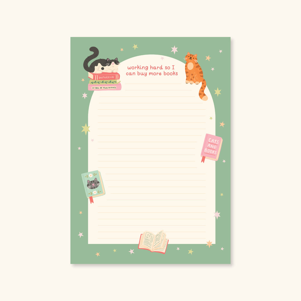 Cat Books Notepad
