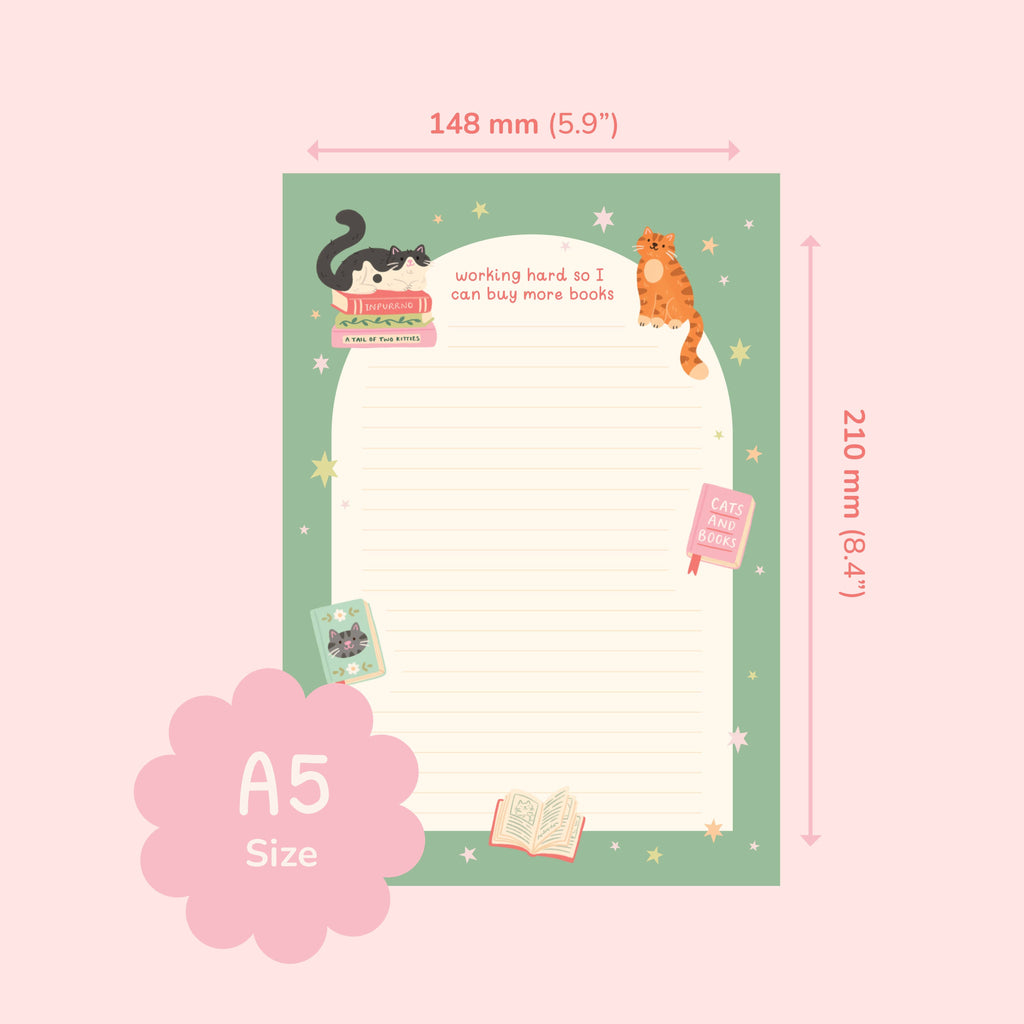 Cat Books Notepad