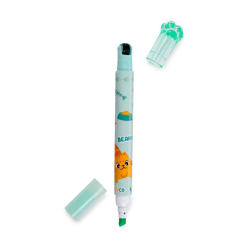 2-in-1 Cat Highlighter & Stamp Wheel Pen