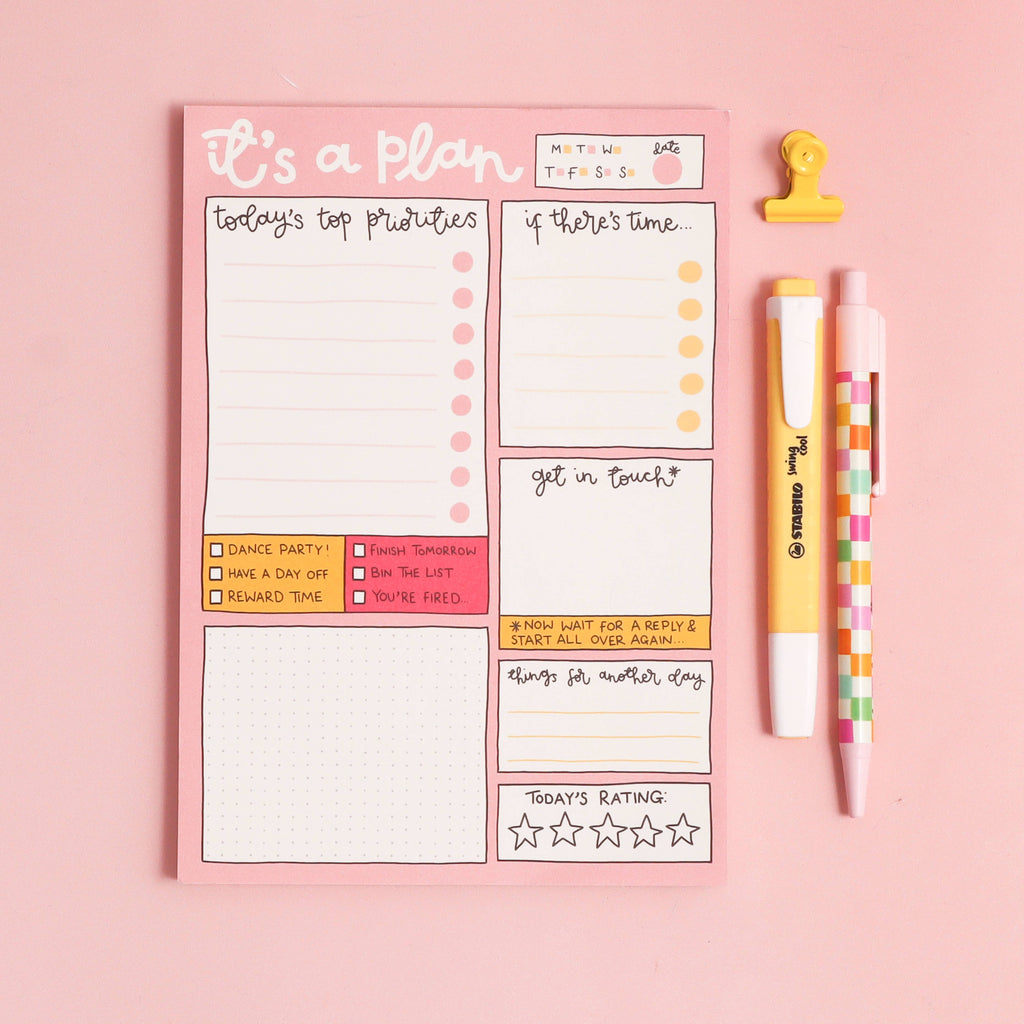 'It's A Plan' A5 Daily Desk Notepad