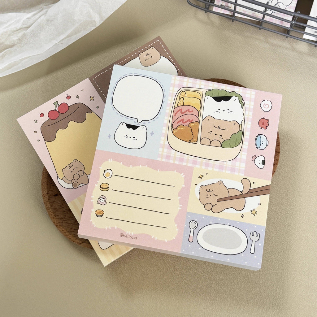 Kitty Patchwork Memo Note Pad: Sushi