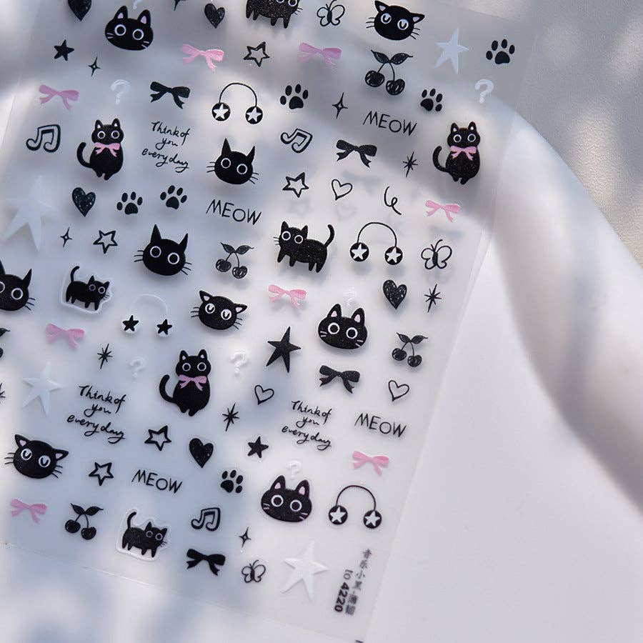 Black Kitty Stickers